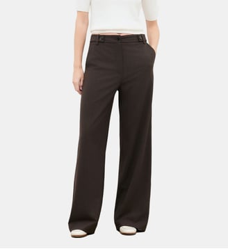 Pantalon pvoltige - Motif uni - Coupe droite - Caroll - Marron foncé