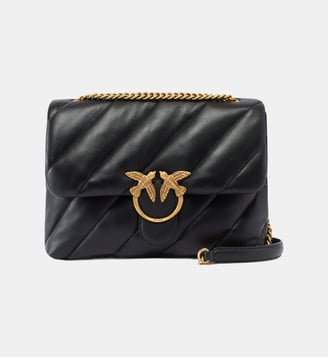 Grand sac bandoulière love bag puff maxi quilt - Pinko - Noir et doré
