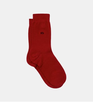 Chaussettes en coton peigné unies - Billybelt - Rouge grenade