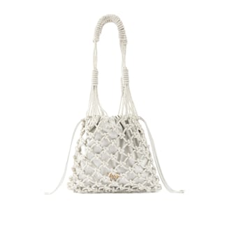 Petit sac porté épaule à micro strass - Pinko - Argent doré antique