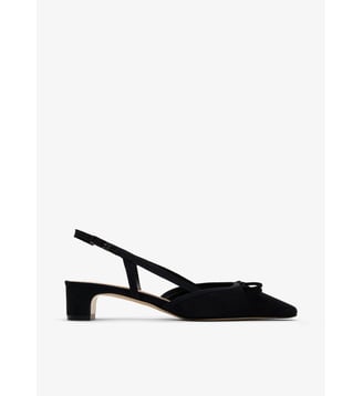 Agata - Slingback En Cuir Velours Marine Parallèle