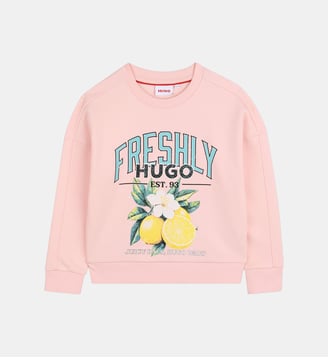 Sweat en molleton - Hugo Kids - Rose candy