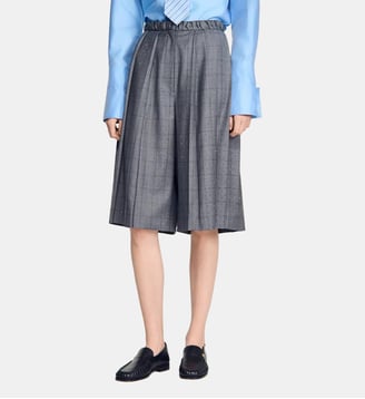 Short à carreaux en laine - Sandro - Gris foncé