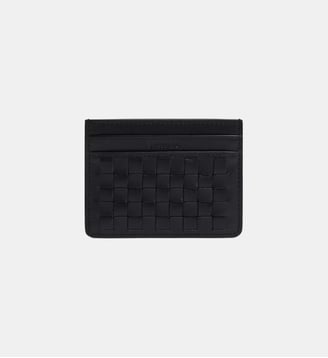 Porte-cartes en cuir tressé - Sandro - Noir