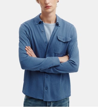 Chemise maille - Bompard - Bleu atlas