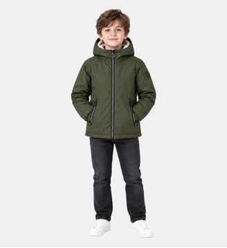 Imperméable doublé enfant Glaico sherpa - Jott - Army foncé