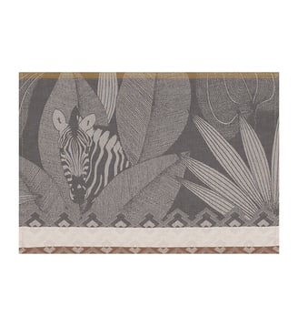 Set de table Elephant Nature sauvage - Le Jacquard Francais - Gris clair