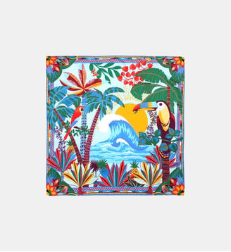 Petit foulard à motifs HAWAI - Wild - Bleu