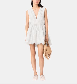 Robe courte évasée et dos ouvert - Maje - Blanc