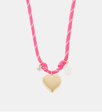 Collier cordons rose à charms cœur et étoile - Balaboosté - Rose