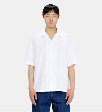 Chemise en popeline stretch avec broderie Oval D - Diesel - Blanc