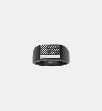 Chevalière Ignace en Acier 316L - Phebus - Noir