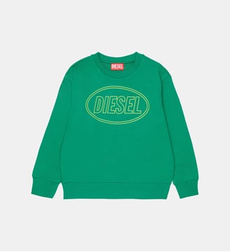 Sweat-shirt à col rond avec logo - Diesel Kids - Vert joyeux