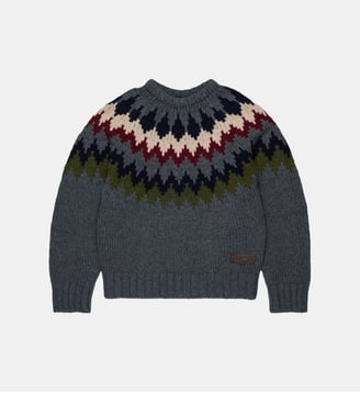 Pull col rond avec logo - Dsquared2 - Gris anthracite