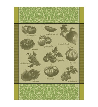 Torchon Tomates Tomates etc. - Le Jacquard Francais - Vert