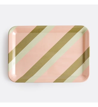 Plateau rectangulaire rayé - La Redoute Interieurs - Beige et bleu
