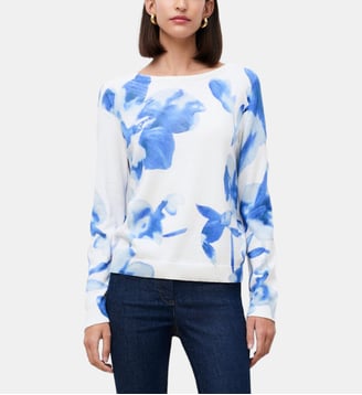 Pull mluke2 - Motif floral - Coupe droite - Caroll - Bleu
