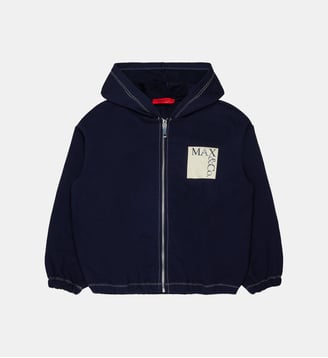 Sweat à fermeture zippée complète avec logo - MAX&Co. - Bleu nuit