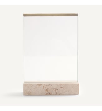 Cadre photo en verre et travertin, largeur 17,5 cm - AM.PM - Travertin