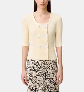 Cardigan maille col rond - Claudie Pierlot - Vanille