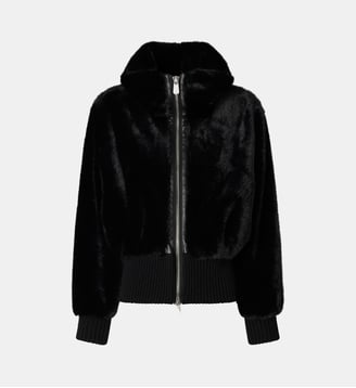 Bomber en fourrure synthétique - Pinko - Limousine noire