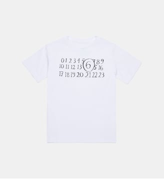 T-shirt avec logo sur la poitrine - MM6 Maison Margiela - Blanc
