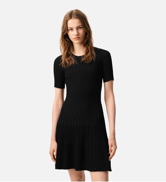 Robe Mini à Godets en Maille - AMI Paris - Noir