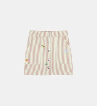Jupe en coton avec badges - Kenzo Kids - Pale trench