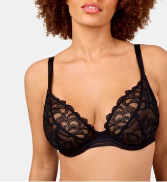 Soutien-gorge balconnet grande taille Sublime noir - Maison Lejaby - Noir