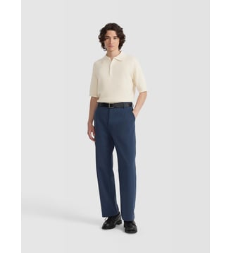 pantalon Motoro en jersey de coton bleu - Agnès b. - Bleu ceramique