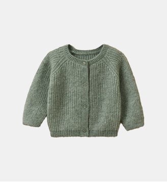 Cardigan laine et mohair Bébé - Cyrillus - Vert pastel