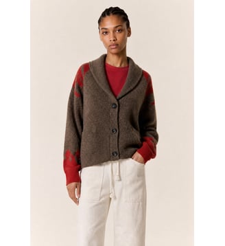 Cardigan Mario Flamme - Leon & Harper - Brown