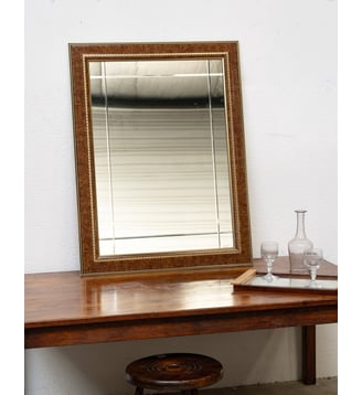Miroir biseauté Georges N°1317- Produit chiné - Debongout - Marron