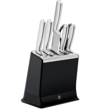 Bloc couteaux Eversharp Pro inox 5pcs + ciseaux - Tefal - Noir
