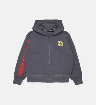 Sweat zippé avec logo - Dsquared2 - Gris anthracite
