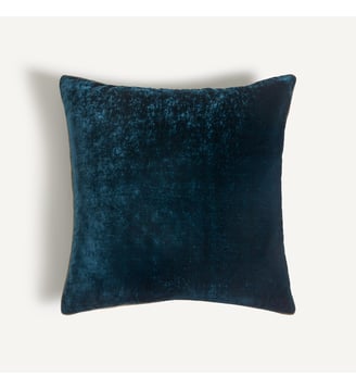 Coussin en panne de velours - AM.PM - Bleu minéral