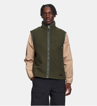 Veste sans manches laine bouillie col montant T-KIT - Aigle - Vert olive
