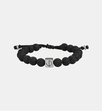 Bracelet souple Orso en Acier 316L avec lave noir - Phebus - Acier