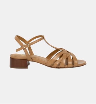 Sandales à Talon Capri Cuir d Agneau - Bobbies - Noisette