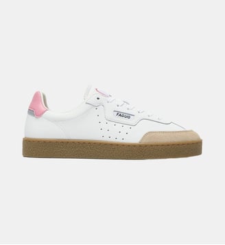 Baskets basses suede LUMBO - Faguo - Blanc et rose grisé
