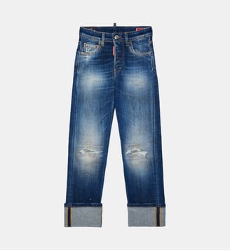 Jeans droit - Tomboy - Dsquared2 - Denim bleu