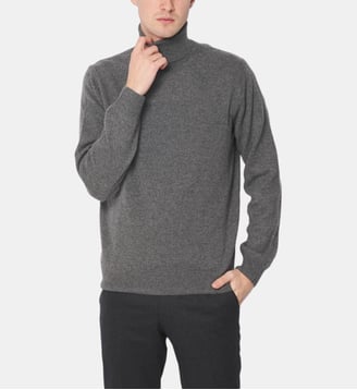 Pull Col roulé 100% Cachemire Anthracite - Atelier Privé - Gris
