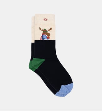 Chaussettes en coton peigné à motifs - Billybelt - Bleu foncé
