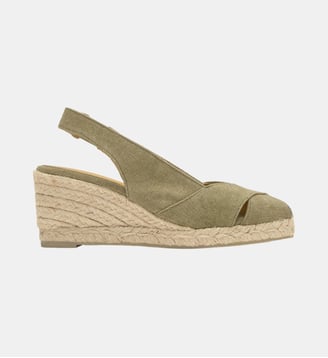 Espadrilles compensées en coton organique DIANNA - Castaner - Vert olive