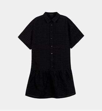 Robe motif carreaux ajourés - Ikks - Noir