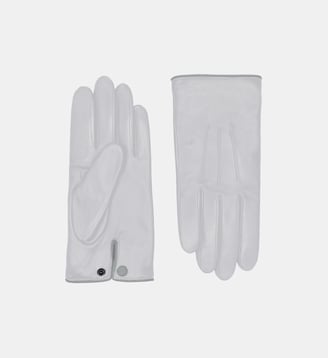 Gants Rick Homme Cuir Doublés Cachemire - Agnelle - Porcelaine et craie