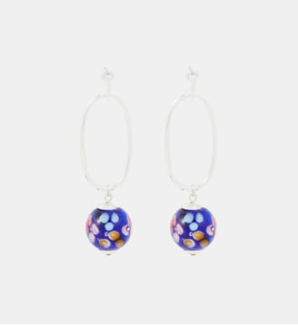 Boucles d'oreilles pendantes perles de verre - Balaboosté - Bleu
