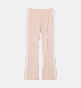 Pantalon de survêtement flare monogramme - Lacoste - Rose et beige
