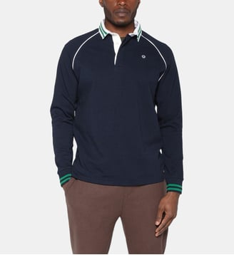 Polo de rugby manches longues Lovea - Serge Blanco - Bleu foncé