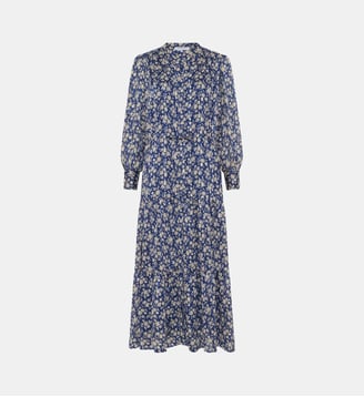 Robe longue cintrée à fleurs - RUVIA - Gerard Darel - Encre